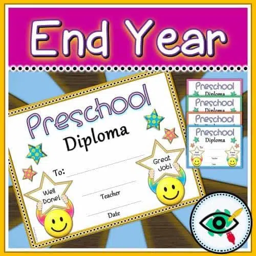 Seasonal End of Year Diploma Preschool Title