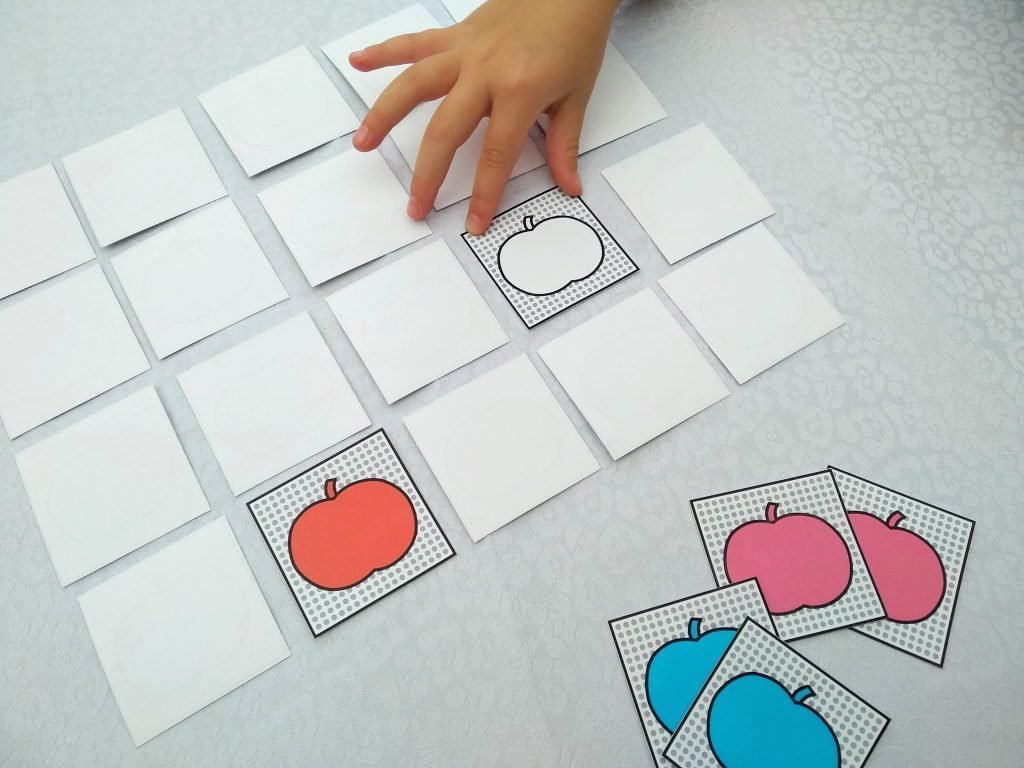 illustration of pumpkin memory game