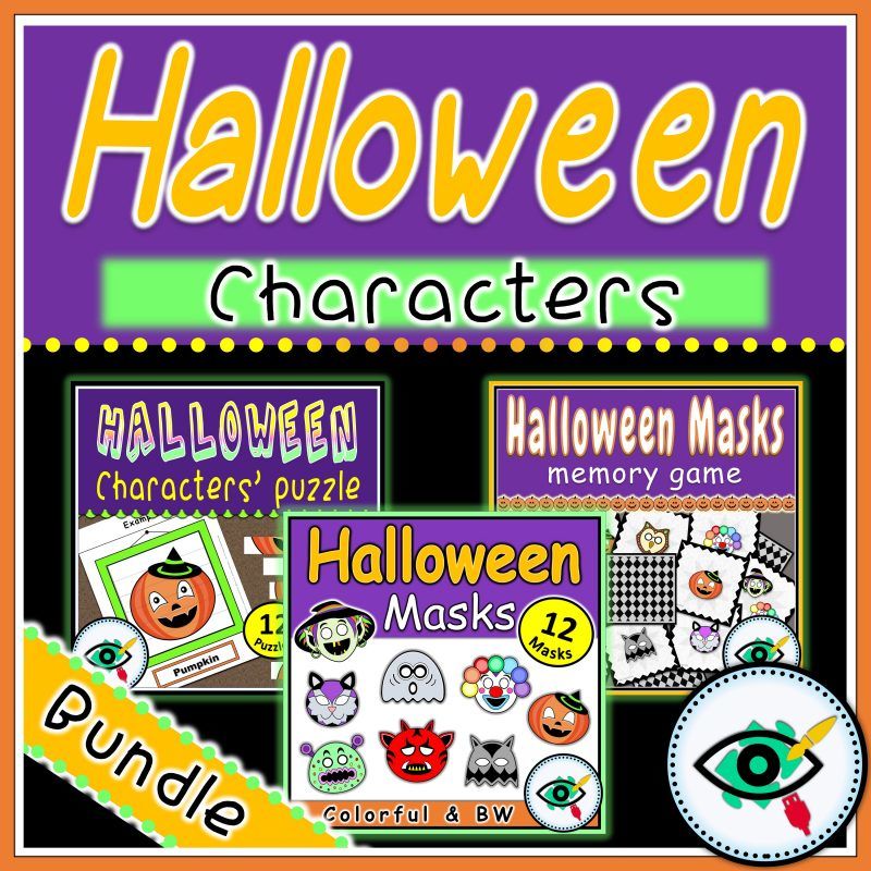 Halloween characters and activities bundled product | Planerium