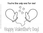 Valentines Day Coloring Page Loving Gloves