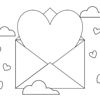 Valentines Day Coloring Page Big Heart Letter
