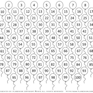100 Days of School - Coloring Page - 100 Balloons | Planerium