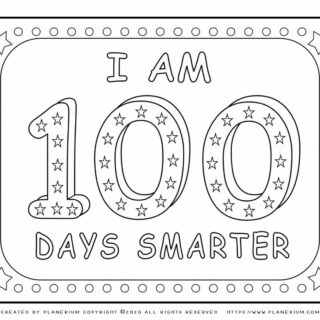 100 Days of School - Coloring Page - 100 Days Smarter | Planerium