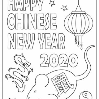 Lunar New Year Chinese Year of the Rat 2020 - Coloring Page - Symbols | Planerium