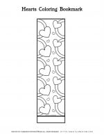 Valentines Day Coloring Page - Bookmark Rings of Hearts