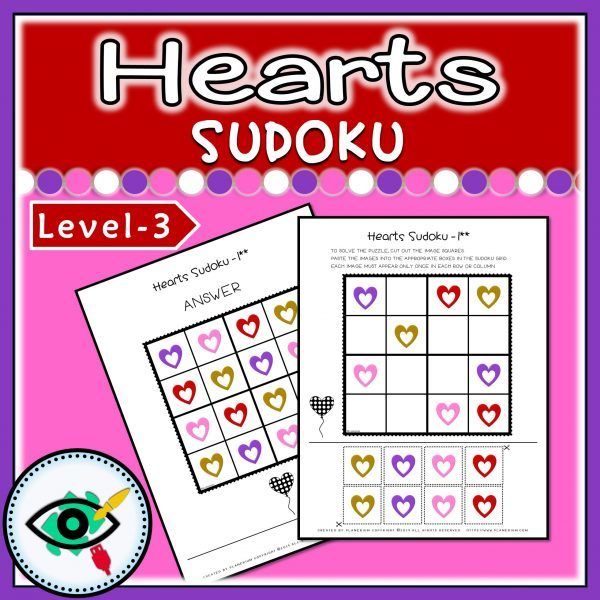 Valentines Day Heart colors Sudoku 3 | Planerium Valentines Day Heart colors Sudoku 3 | Planerium