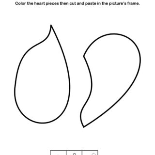 Valentines Day Worksheet - Broken Heart Curved Puzzle Pieces