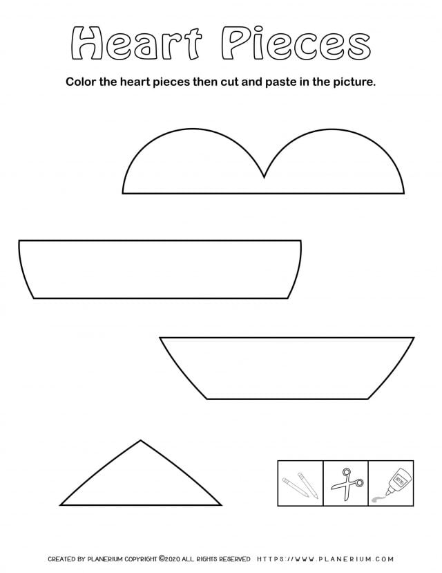 Valentines Day Worksheet - Heart Horizontal Puzzle
