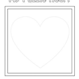 Valentines Day Worksheet - Heart vertical puzzle layout