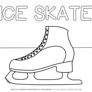 Winter Coloring Page - Ice Skate | Planerium