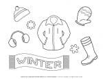 Winter Coloring Page - Winter Clothes | Planerium