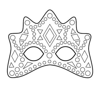 Carnival - Coloring page - Eye mask high decor | Planerium