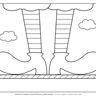 Carnival - Coloring Page Worksheet - Clown Boots | Planerium