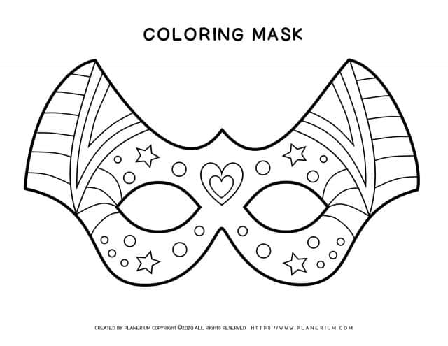 Carnival - Coloring Pages Worksheets - Eye Mask Decor | Planerium