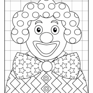 Carnival - Coloring Page Worksheet - Smiley Clown Patterns | Planerium