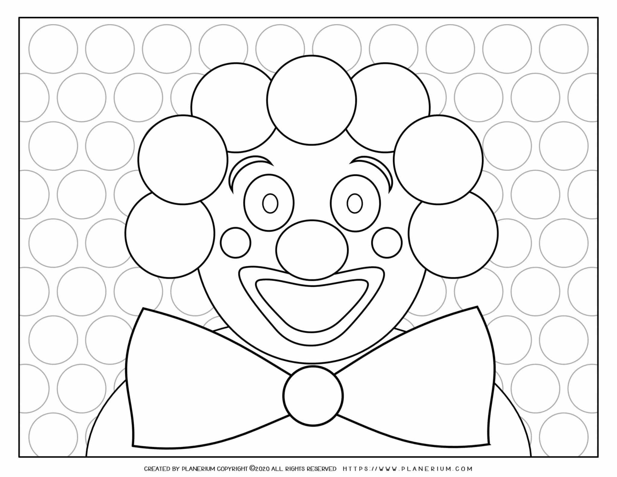 Carnival Coloring Page   Clown   Free Printable   Planerium
