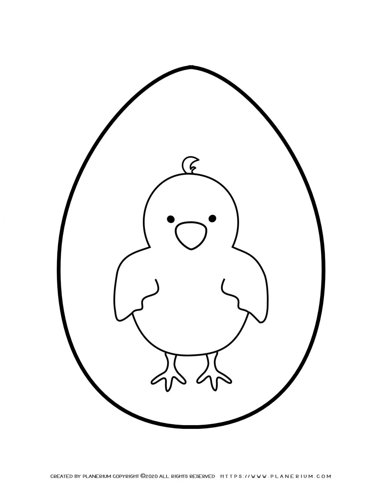 Cute chick stand inside an egg