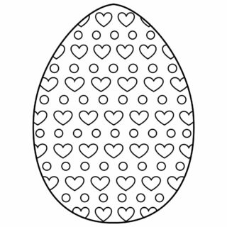 Easter Egg decorated with Hearts