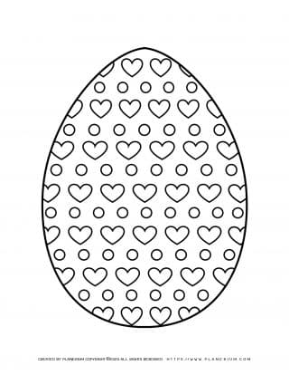 Easter Egg decorated with Hearts
