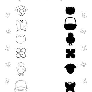 Easter items matching worksheet