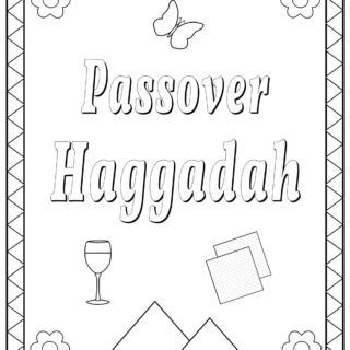 Passover coloring page - Haggadah book cover - English title