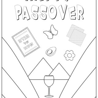 Passover coloring page - Happy Passover - English title