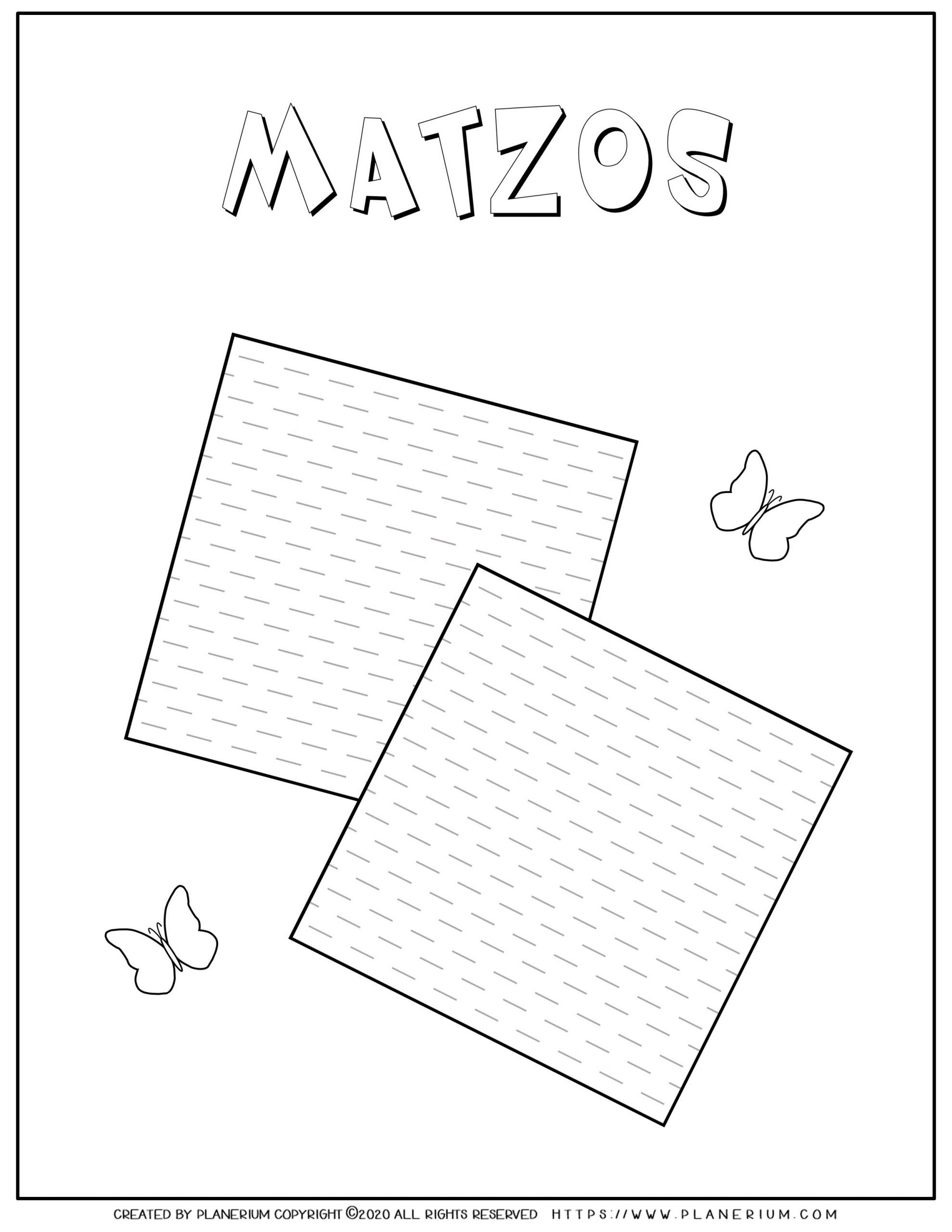 passover-coloring-page-matzos-english-title Passover coloring page - Two Matzos - English title