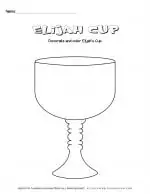 Passover worksheet - Elijah cup template - English title