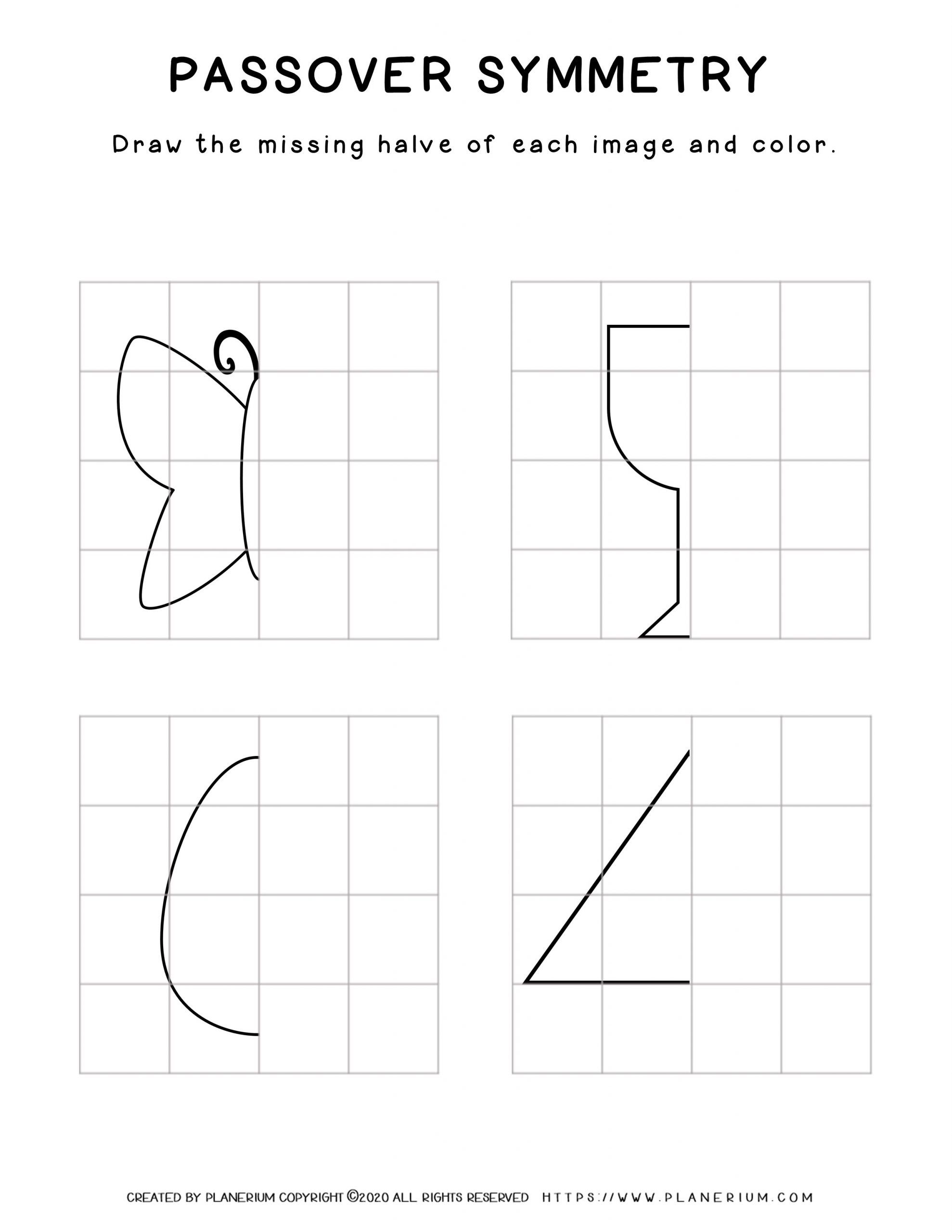 passover-worksheet-symmetry-completion Passover worksheet - Symmetry completion