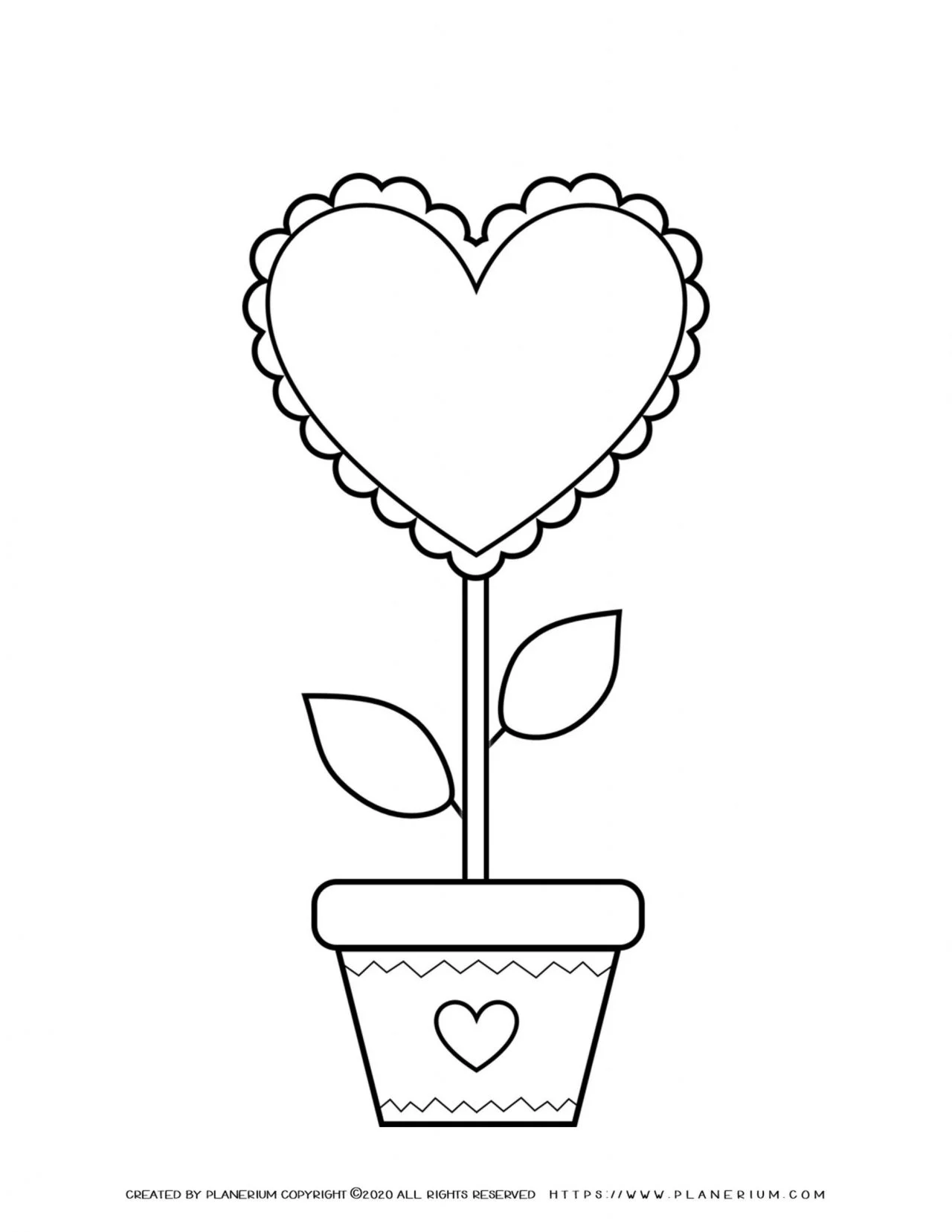 Heart Flower Coloring Page | Planerium