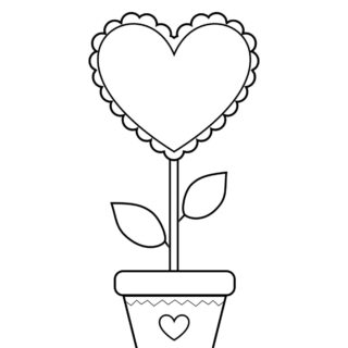 Heart Flower Coloring Page | Planerium