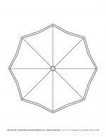 Spring coloring page - Octagon shaped umbrella