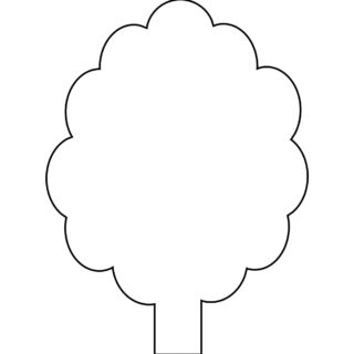 Spring coloring page with a tree template