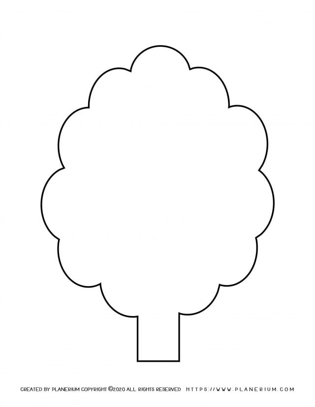 Spring coloring page with a tree template