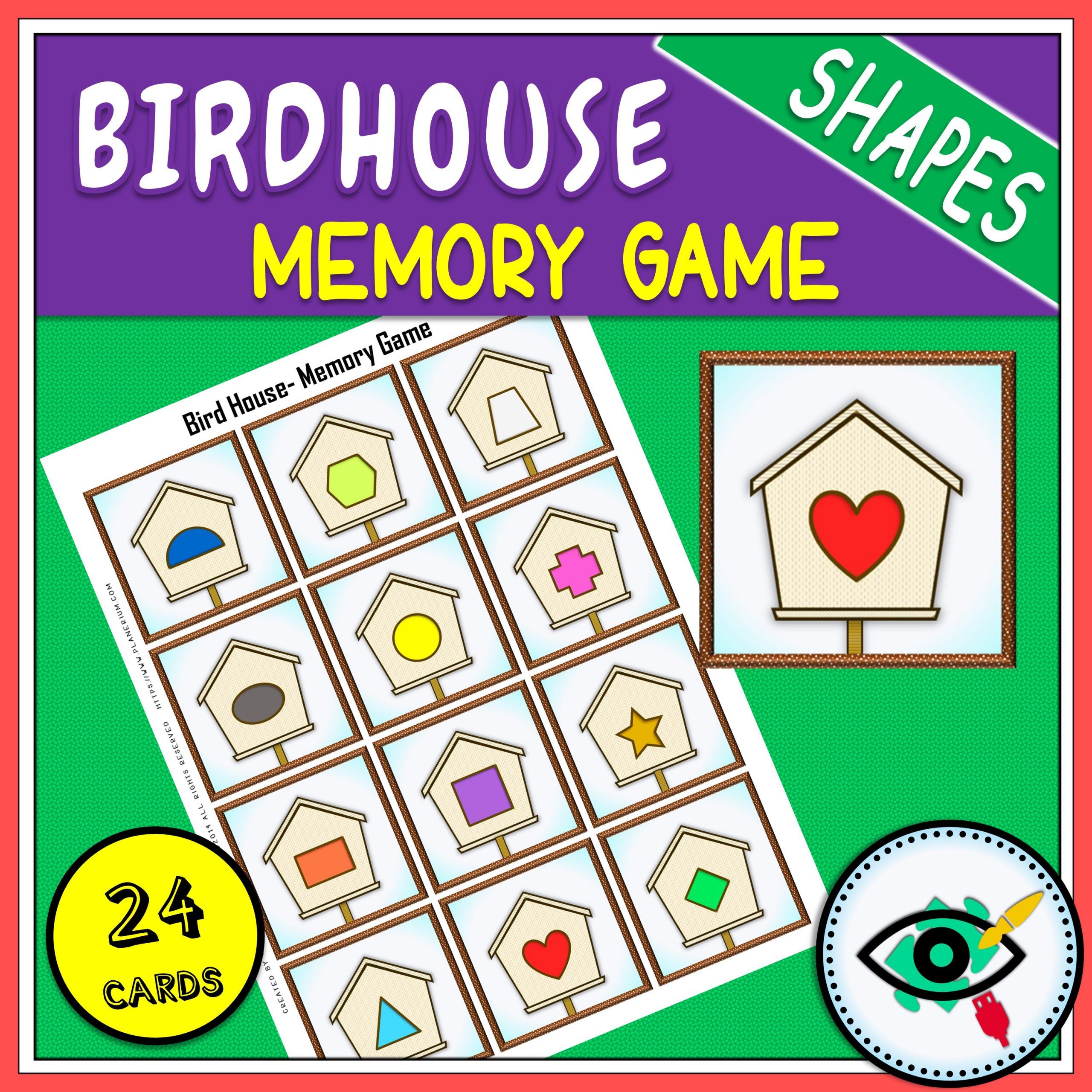 birdhouse-memory-game-shapes-title1 Spring - Memory Game - Birdhouse Shapes game Title 1