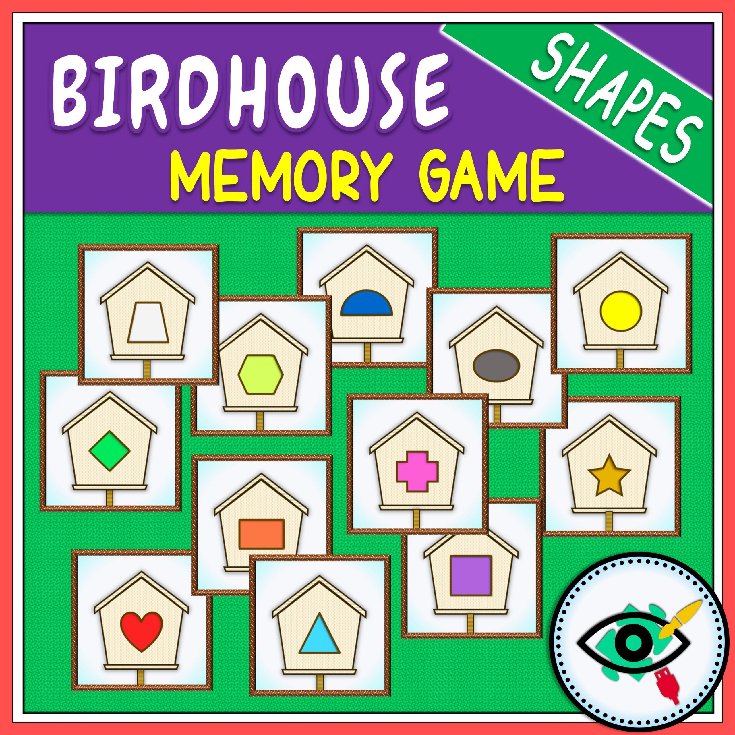 birdhouse-memory-game-shapes-title2 Spring - Memory Game - Birdhouse Shapes game Title 2
