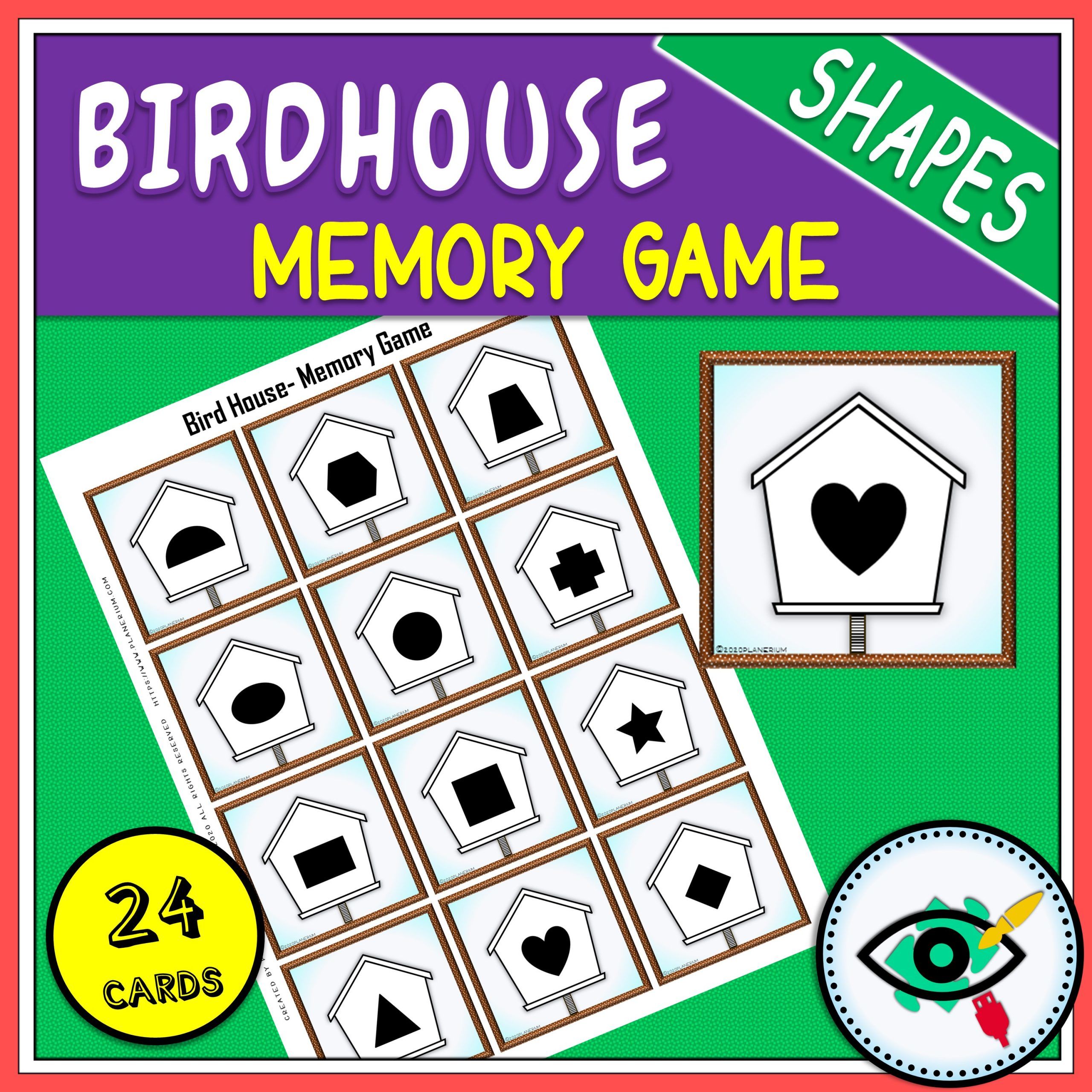 birdhouse-memory-game-shapes-title3 Spring - Memory Game - Birdhouse Shapes game Title 3