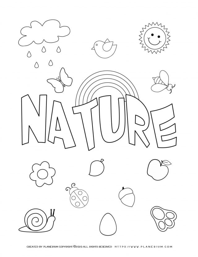 Earth day - Coloring page - Nature poster