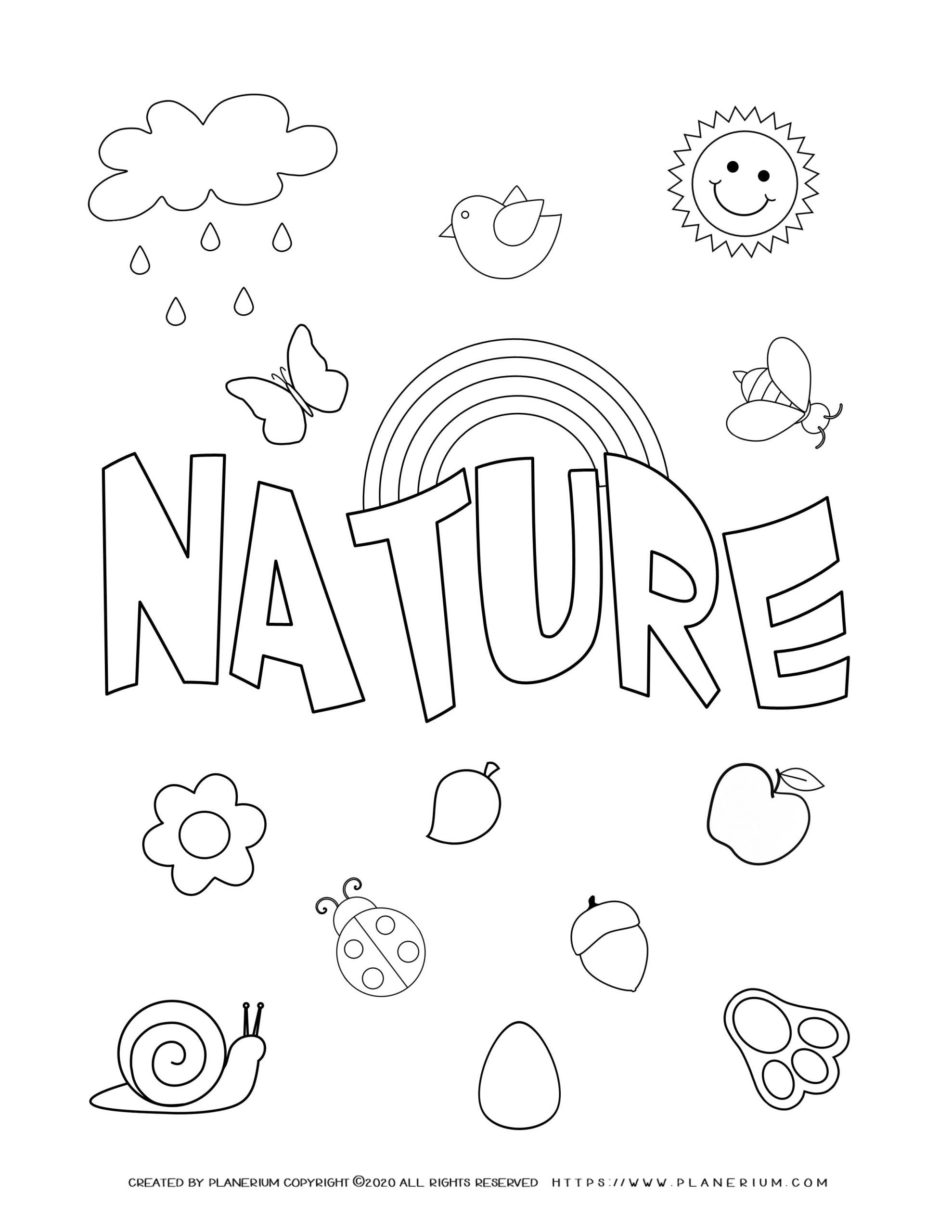Earth day - Coloring page - Nature poster