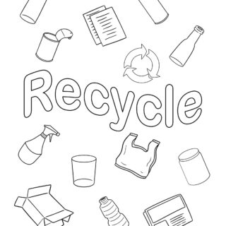 Earth Day Coloring Page - Recycle Images for Kids