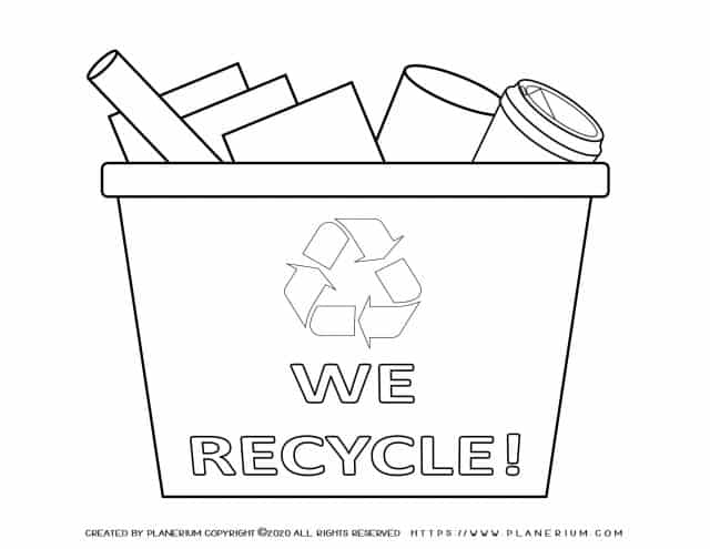 Earth day - Coloring page - We Recycle