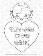 Earth Day - Coloring page - Take care of our earth