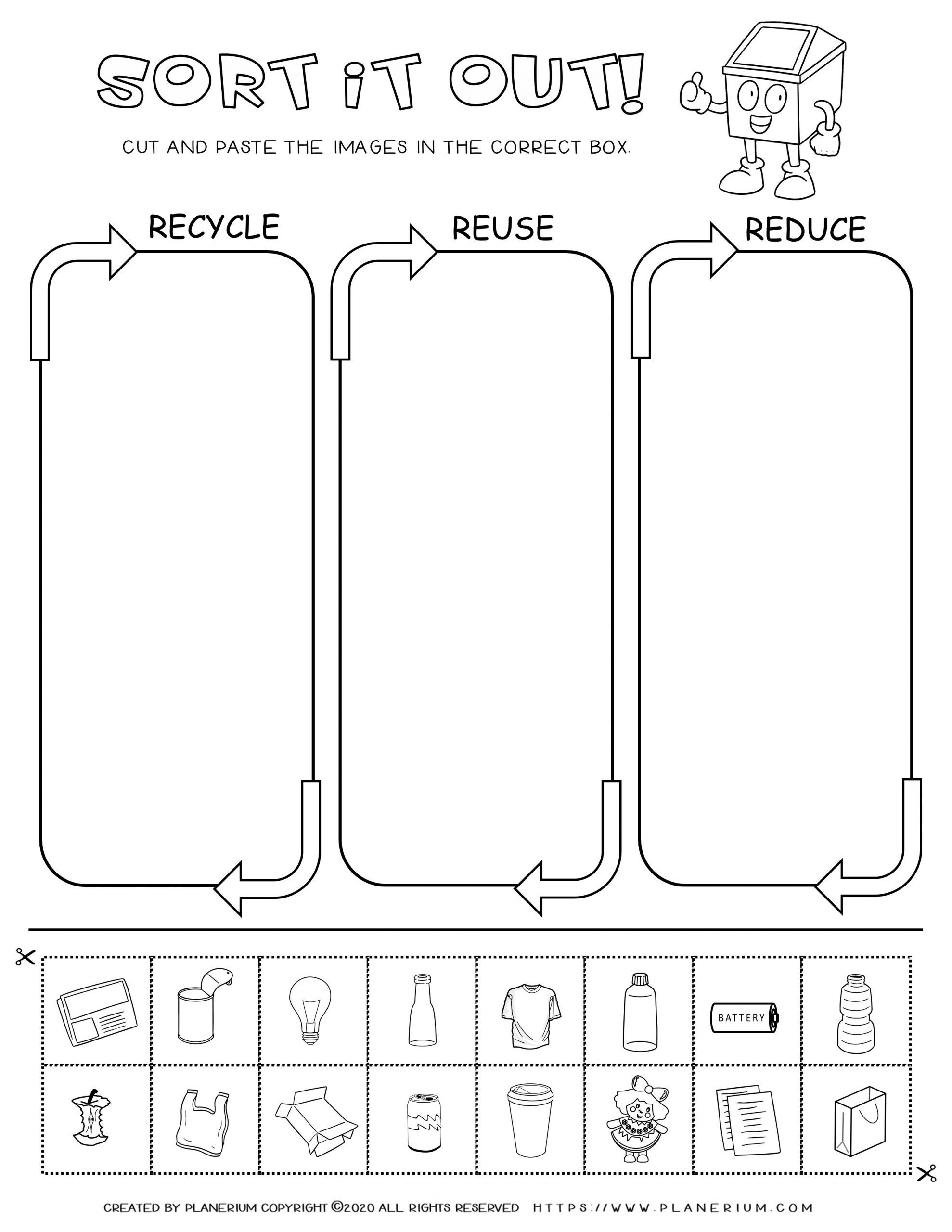 Printable Recycling Sorting Activity Worksheet Printable Templates