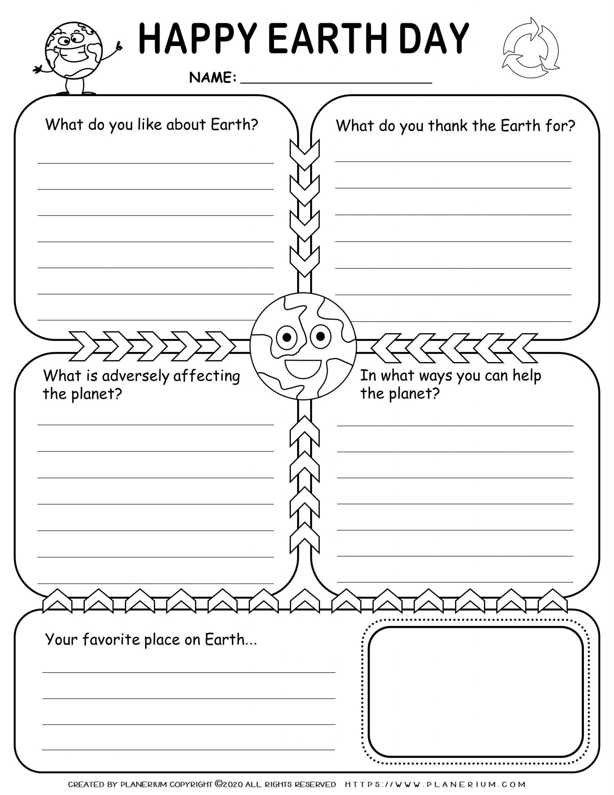 Earth day - Worksheet - Write about planet Earth