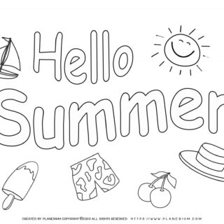 Summer - Coloring Page - Hello Summer
