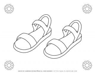 Summer - Coloring Page - Sandals