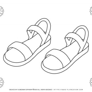 Summer - Coloring Page - Sandals