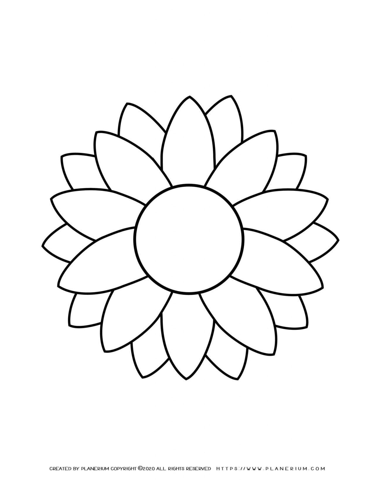 Summer - Coloring Page - Sunflower