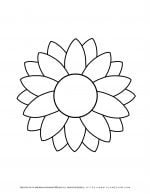 Sunflower Outline Coloring Page - Planerium