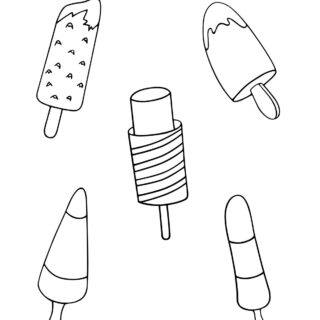 Summer - Coloring Page - Popsicles